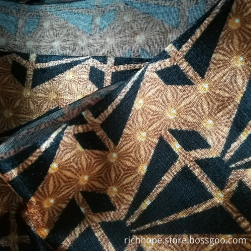 100% Polyester Samt Stoff gedruckt